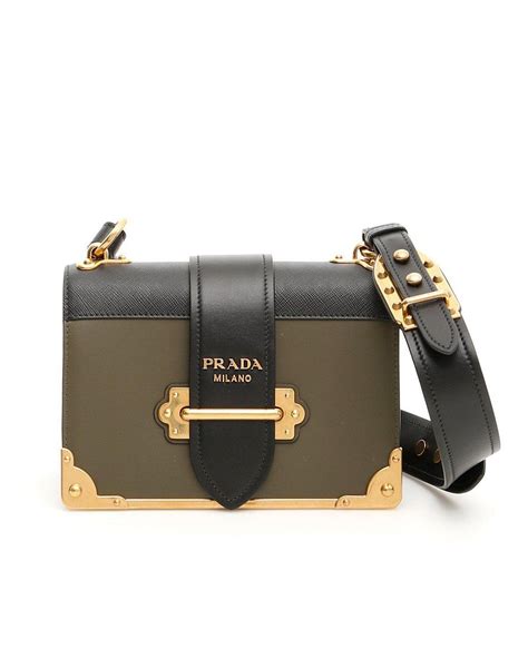 prada cahier leather shoulder bag green|Prada vintage nylon shoulder bag.